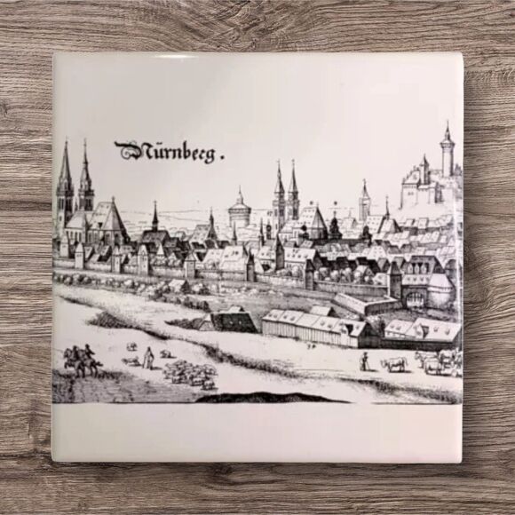 Vintage Royal Porzellan Nurnberg Trivet Tile Bavaria KM Porcelain Germany - Picture 1 of 7